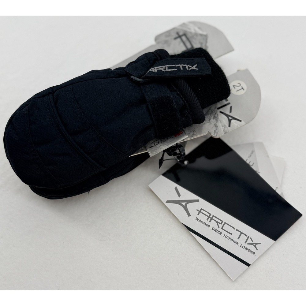 Arctix Toddler Freestyle Mittens 2T Black Insulated Snow Gloves NWT